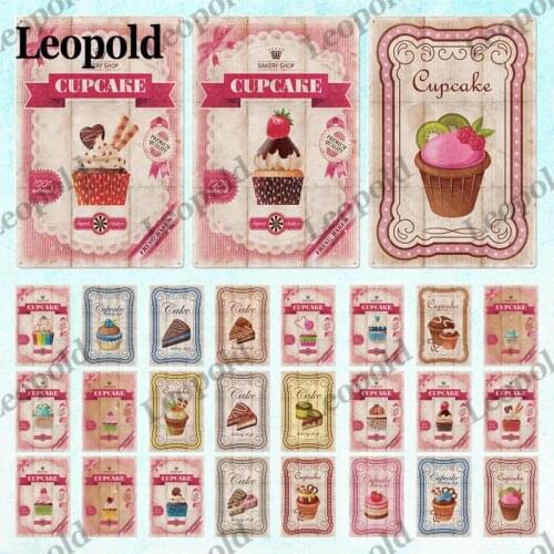 Wall decore painting metal Light Color Delicious Cake Decoration Spray Paint Picture Kitchen Dessert Cake Shop Decoration Poster