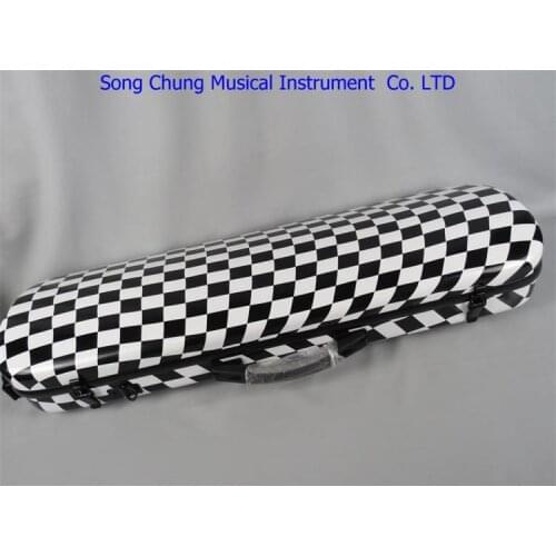 Violin part,New black/white design Carbon fiber 4/4 violin case