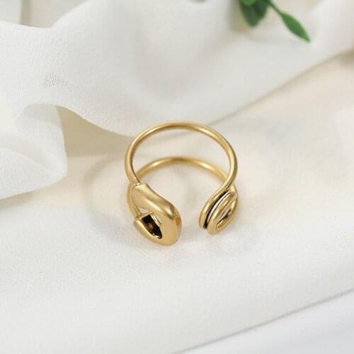 European and American new jewelry with fashion simple hollow double-line shape ring accessories for student couple daily gifts