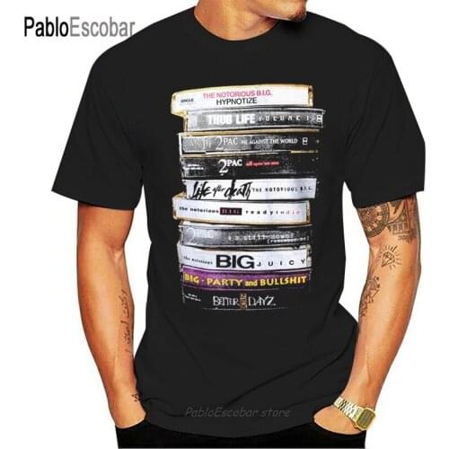 Biggie 2Pac Tapes Notorious BIG Tupac Legend black Men T-shirt summer fashion brand euro size teeshirt male tshirt