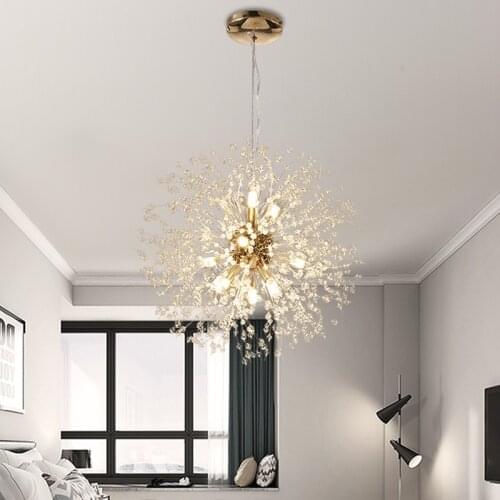 Nordic Crystal Chandelier Creative Art European Clothing Store Restaurant Lighting Bedroom Modern Simple Dandelion Chandelier