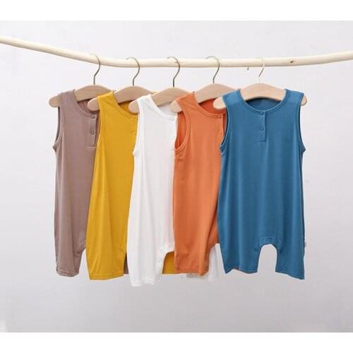 2021 Newborn Baby Romper Summer New Unisex Climbing Clothing Girls Solid Color Modal Jumpsuit Ins Korean 0-24m Babies Clothes