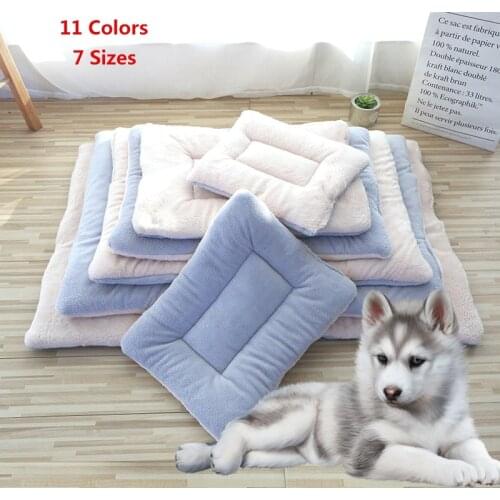 Dog Bed Mat Soft Flannel Pet Blanket Warm Thicken Cat Dog Sleeping Cushion Cover Puppy Kitten Kennel Fleece Nest Pet Accessories