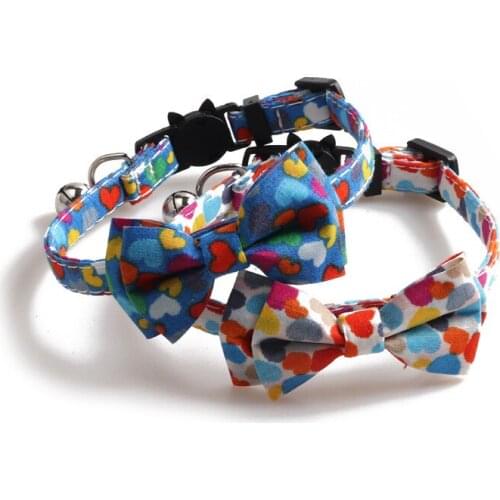 Fashion Pets Cats Accessories Beautiful Things for Cats Animal Kittens Removable Cat Collar Tiny Dog Necklaces Hearts Pattern