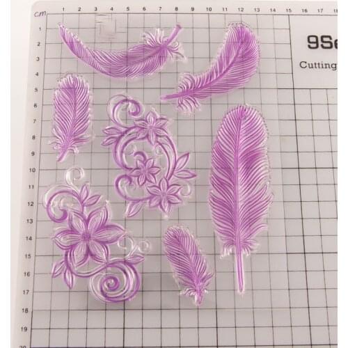 Feather Clear Stamp Transparent For Scrapbooking DIY Card Handmade Kid Funny Seal Stencil Poster Making Postercard Album Decor