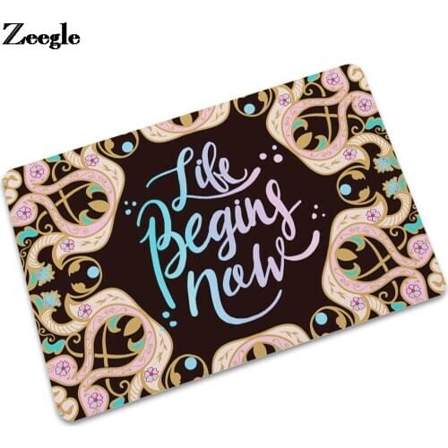 Zeegle Europe Style Anti-Slip Hallway Door Mat Kitchen Bathroom Carpet Rug Waterproof Rubber Floor Mat Home Decortion Foot Mat