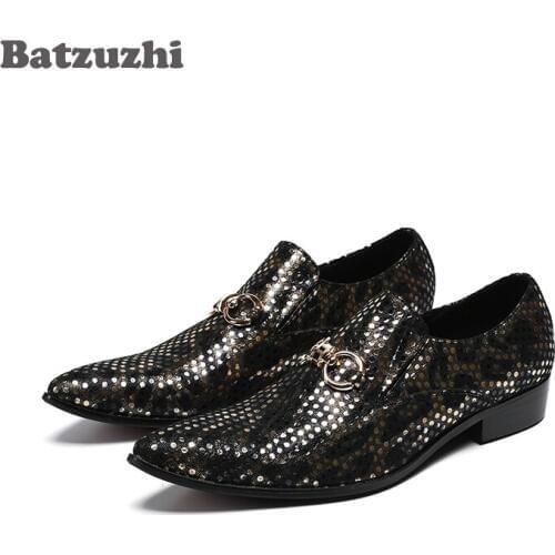Batzuzhi Luxury Oxford Shoes for Men Formal Genuine Leather Dress Business Shoes Men Black Pointed Zapatos Hombre Erkek Ayakkabi