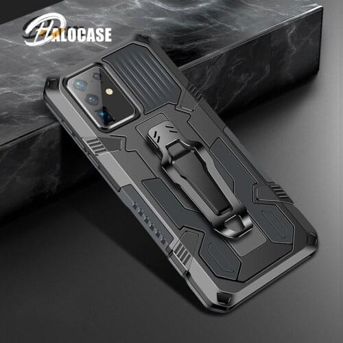 Luxury Shockproof Case For Samsung Galaxy Note 20 Ultra S20 Plus FE A71 A51 A50 A70 5G Phone Armor Stand Holder Belt Clip Covers