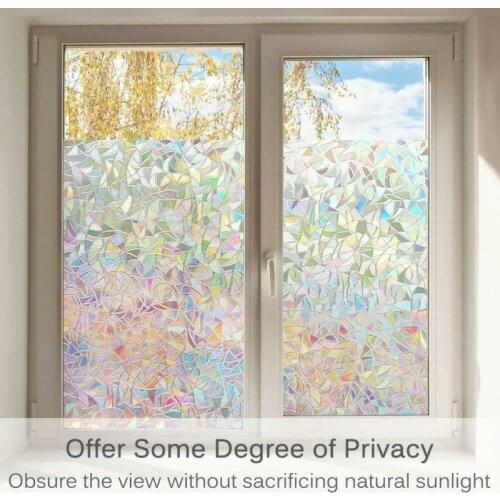 100 * 45cm Glue-free Static Decoration Window Stained Glass Rainbow Film Self-adhesive Film UV-resistant Glass Sticker