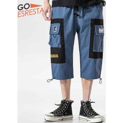 Mens New Shorts Summer Casual Fashion Stitching Trend Multicolor Seven-Point Shorts Mens Breathable Wild Sports Shorts Men