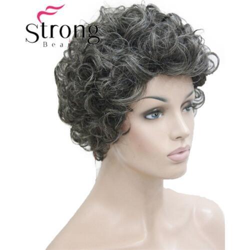 StrongBeauty Heat ok Medium Gray Curly Everyday Womens Life Wig Synthetic Hair Wigs