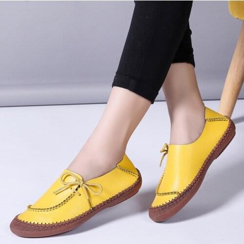 Spring and autumn flat shoes fashionable women comfortable leather flat shoes casual shoes womens shoes