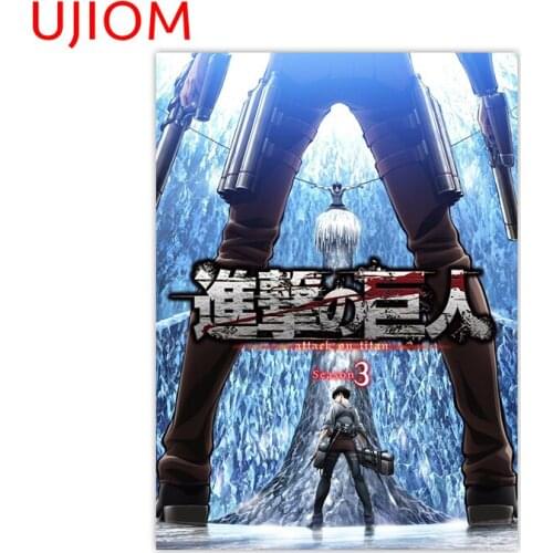 UJIOM Attack on Titan Decorations for Room Living Room Decoration Wall Stickers Bedroom Accessories Waterproof Decor Poster