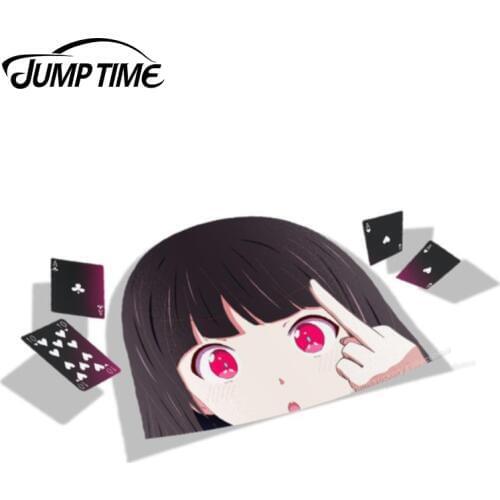 Jump Time 13cm x 6.8cm For Kakegurui Anime Decal Funny Car Stickers Vinyl Laptop Decor Car Window Bumper Kawii Girl