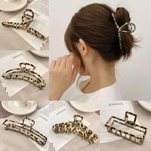 Vienkim Woman Acetate Leopard Hair Claws Ladies Hairpins Hairpins Hairgrip Headwear Hair Accessories Barrettes Ladies Hair Clips
