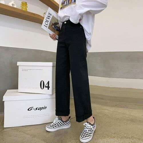 Woman Pants Wide Leg Casual Street Style Versatile Denim Ladie Long Pants Vintage Jeans Retro Quality Fashion Trousers