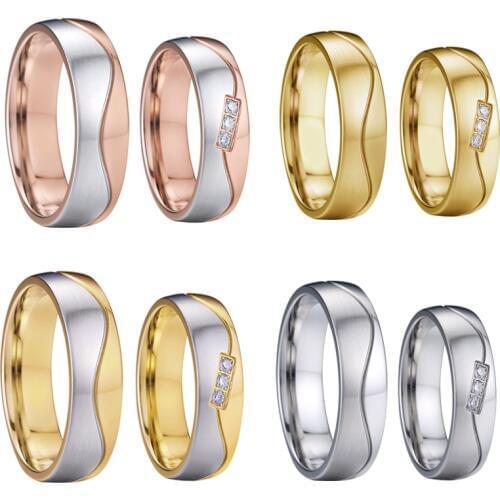 Ladies and mens proposal LOVE Marriage Alliances wedding band couple rings set for men and women stainless steel ring marriage