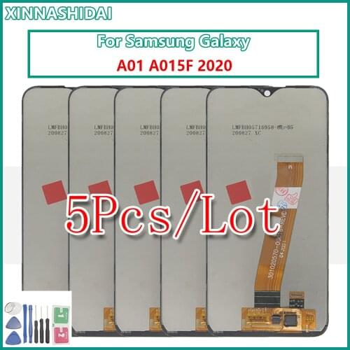 5 Pcs 5.7" LCD Display For Samsung Galaxy A01 A015 A015F A015G A015DS LCD Display Touch Screen Digitizer Assembly Replacement