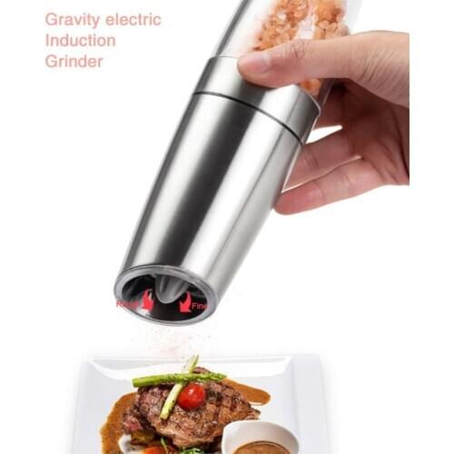 1Pcs Stainless Steel Pepper Mill Electric Gravity Salt and Pepper Grinder Operated Automatic Grinding Mills 0