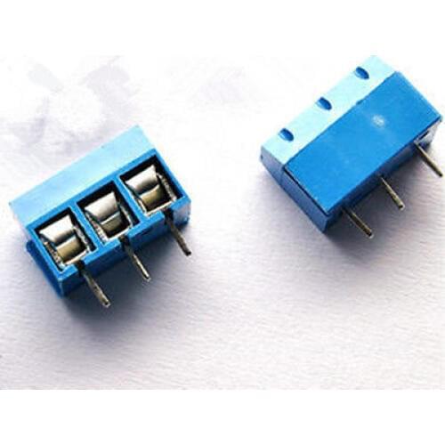 100Pcs 3 Pin Screw Terminal Block Connector 5mm Pitch KF301-5.0-3P