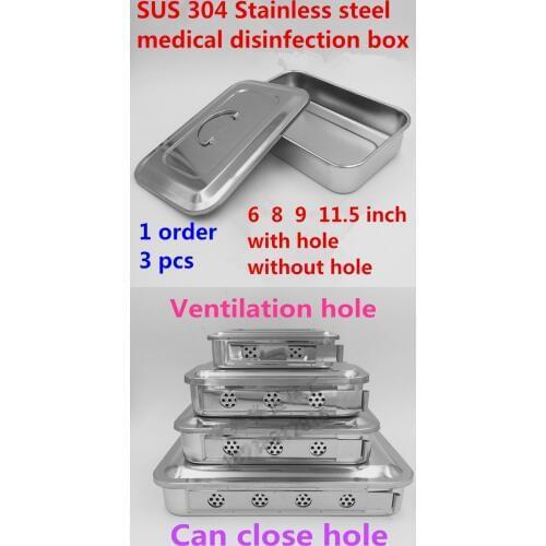 304 Stainless steel high temperature pressure disinfection box Medical instrument Container storage cassette sterilizing case