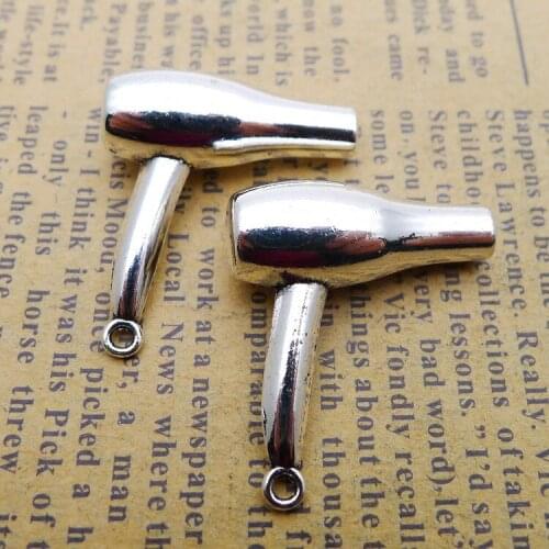 4PCS/Lot 26mm*23mm Bracelet Antique Silver Color Hair Drier Charms Necklace Pendant For Jewelry Making DIY