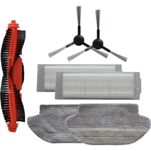 AD-7Pcs for Mijia STYJ02YM STYTJ02YM Viomi V2 Filter Robot Parts Accessories,Side Brush Mop Rags Main Brushes HEPA Filter