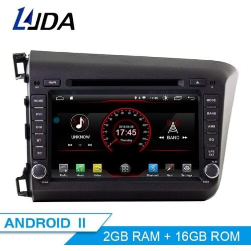 LJDA 2 Din Android 10.0 Car Radio For HONDA Civic 2012-2015 WIFI Car Multimedia Player Stereo GPS Navigation DVD IPS Auto Audio