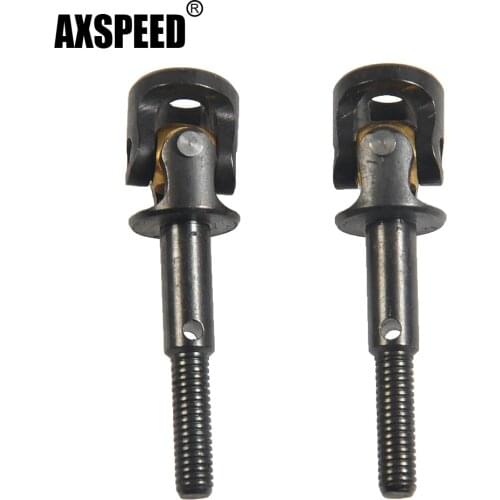 AXSPEED 2Pcs Metal Steel Front Rear Axle CVD Drive Shaft for D90 II 1/10 RC Crawler Car Upgrade Parts