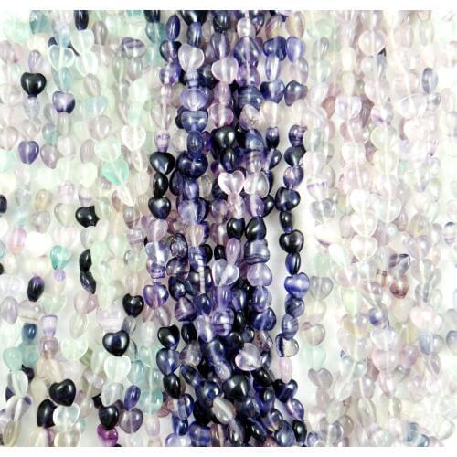 Natural Stone Beads 10x10MM Heart-shaped fluorite For DIY Necklace Jewelry Making Strand 15",Free Shipping Y13