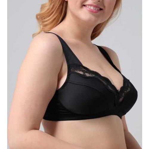 Bra Big Breast Size Women Cute Solid Ultra Thin Bras 38 40 42 44 46 48 D G E F Cup Black White Nude Bras Soutien Gorge Bh C01
