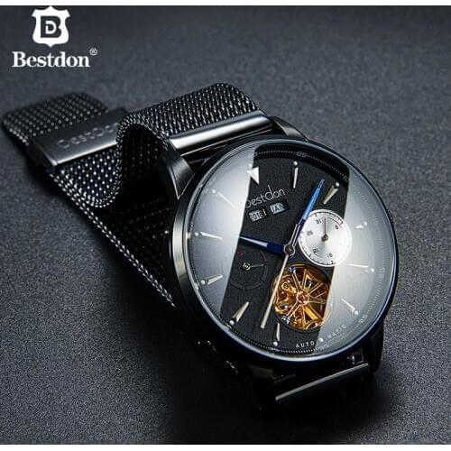 Bestdon Luxury Mens Watch Automatic Mechanical Brand Waterproof Sport Skeleton Man Watches Switzerland Relogio Masculino 2019