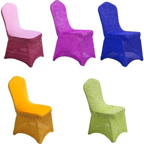 Lychee Elastic Chair Cover Solid Stretch Dining Seat Cover Modern Simple Chair Cover for Banquet Wedding Restaurant Hotel