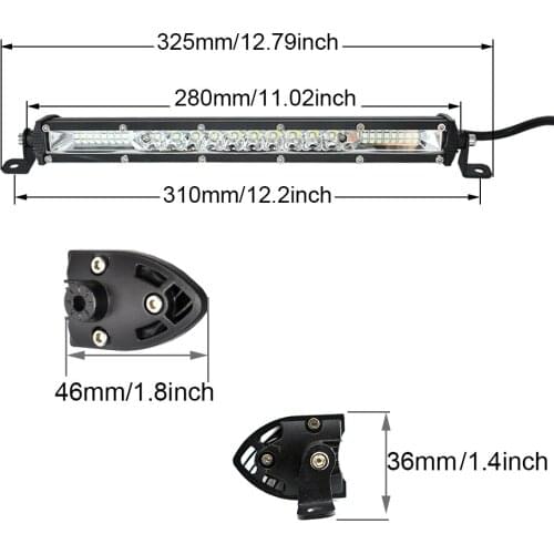 ECAHAYAKU 1 Piece 11 inch 78W LED Work Light Bar for car Mid net and gap between luggage rack and roof top IP 67 FOR Truck ATV