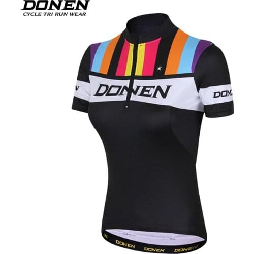 DONEN Maillot Ciclismo Bike Clothes Clothing Sportwear Motorcycle Racing Downhill T shirt Summer Women Stripe Cycling Jerseys