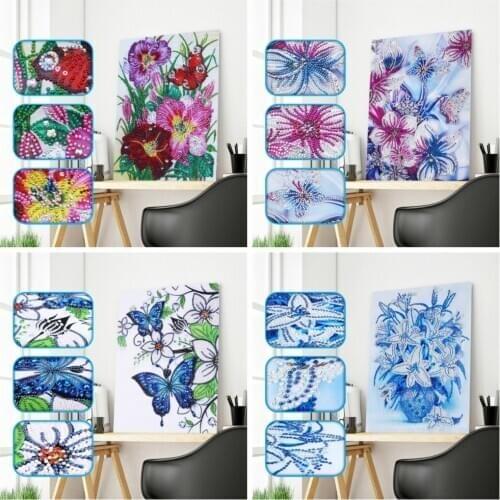 HUACAN 5D DIY Special Shaped Diamond Painting Flower Butterfly Cross Stitch Diamond Embroidery Kits Mosaic Home Decoration
