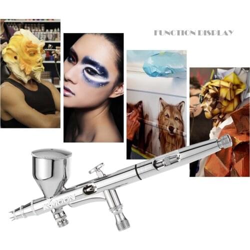 KKmoon 0.2/0.3/0.5mm 9cc Gravity Feed Dual-Action Airbrush Kit Set for Art Craft Paint Hobby Model Body Nail Air Brush