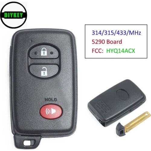 DIYKEY Smart Prox Remote Key 314.3 / 315 / 433MHz for Toyota Venza Prius 2013-2016 FCC: HYQ14ACX P/N: 89904-47370 , 5290 Board