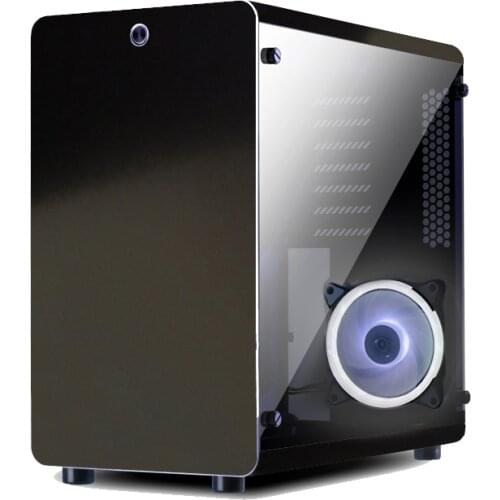 Best PC Gamer Case Tower Cooling Cabinet Computer Mini Empty Chassis All-aluminum MicroATX Motherboards Transparent F