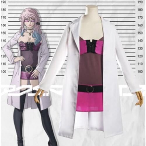 Anime Akudama Drive Doctor Cosplay Costume White Outfits Unifrom Trench Halloween Carnival Costumes Party Women Suit