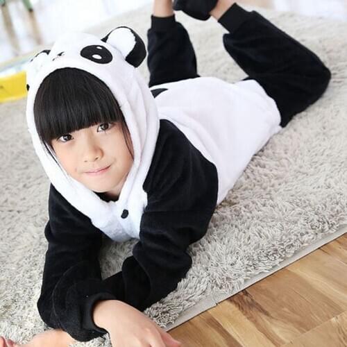 Anime Panda Cosplay Costume Kids Kigurumis Boy Girl Sleep Suit Halloween Festival Party Animal Onesies