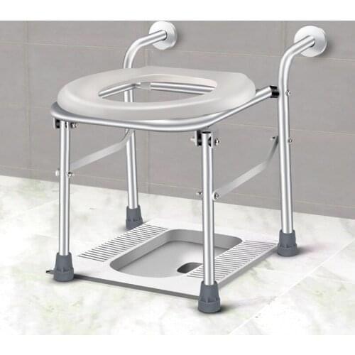 Change from squatting toilet to sitting toilet elderly toilet chair squatting dual purpose toilet rack wall folding bathroom