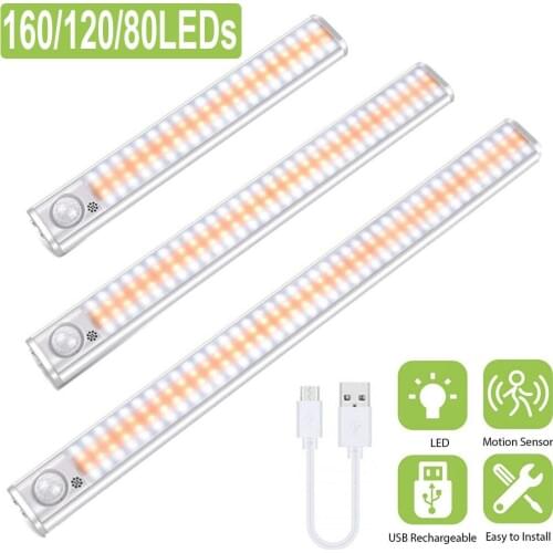 Magnetic LED Under Cabinet Light 10 20 36160leds Motion Sensor Closet Lamps for Kitchen Bedroom Cupboard Wardrobe Night Lighting