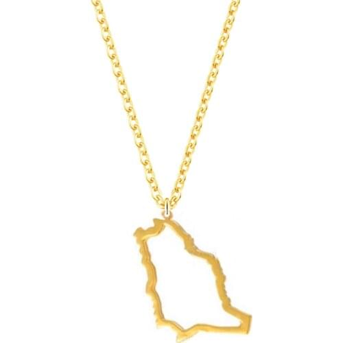 Minimal Saudi Arabic Map Necklace for Women Arabia Necklace Pendant Stainless Steel Charms Bijoux Femme Birthday Gift BFF