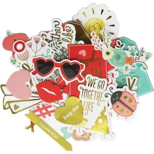 Minute 44pcs Go Together Cardstock Die Cuts Stickers For DIY Scrapbooking Decorative label/Hand Account/Holiday Gift Tags