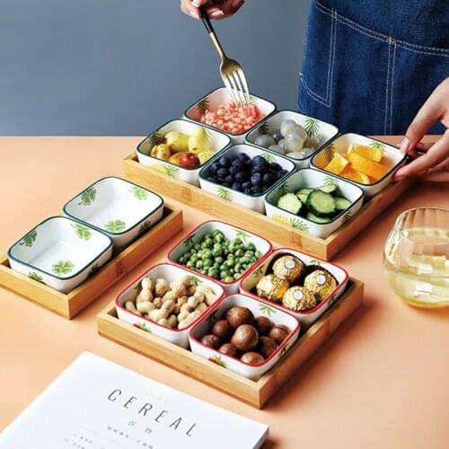 Creative Japanese Fruit Plate KTV Bar Snack Plates Serving Platter Afternoon Tea Division Dried Fruit Snack Tray