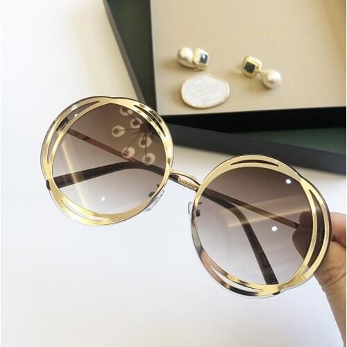 Top Qulity New Trendy Womens Flower Sunglasses Metal 2020 shades Fashion Luxury Metal Frame Sunglasses Female Lady Tea Eyewear