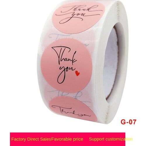 Roll up pink baking sticker label 500 pieces / roll