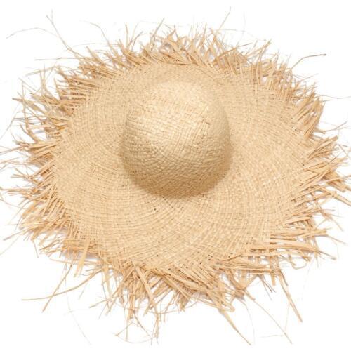 NEW Handmade Women Straw Sun Hats Large Wide Brim Gilrs High Quality Natural 100%Raffia Panama Beach Straw Sun Caps For Holiday