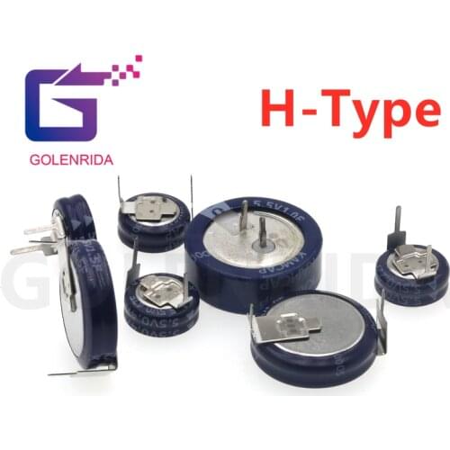 1PCS H type 5.5V Super capacitor 0.1F 0.22F 0.33F 0.47F 1F 1.5F Button Farad capacitor